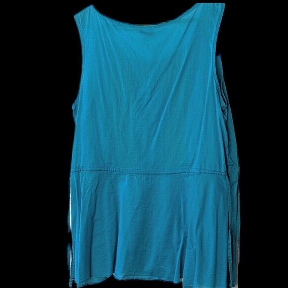 Calypso St Barth Target Dark Teal Cotton Drawstring Sleeveless Tank Top size L - Picture 8 of 10